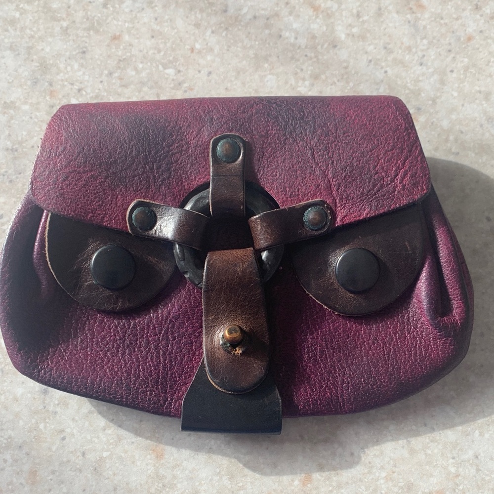 Diesel Embossed Purple Leather Pouch/wallet